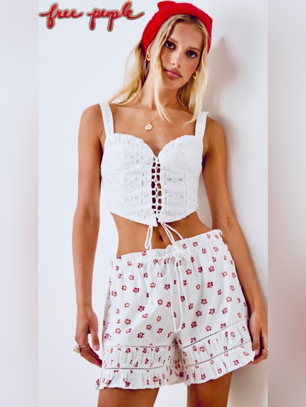 NWT Free People Cambridge Printed Pull-On Shorts Small Boho floral